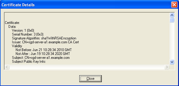 Certificate Details Dialog Box